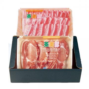 鹿児島県産　茶美豚ロース肉とんかつ用・バラ肉カルビ焼セット【消費期限冷蔵5日】